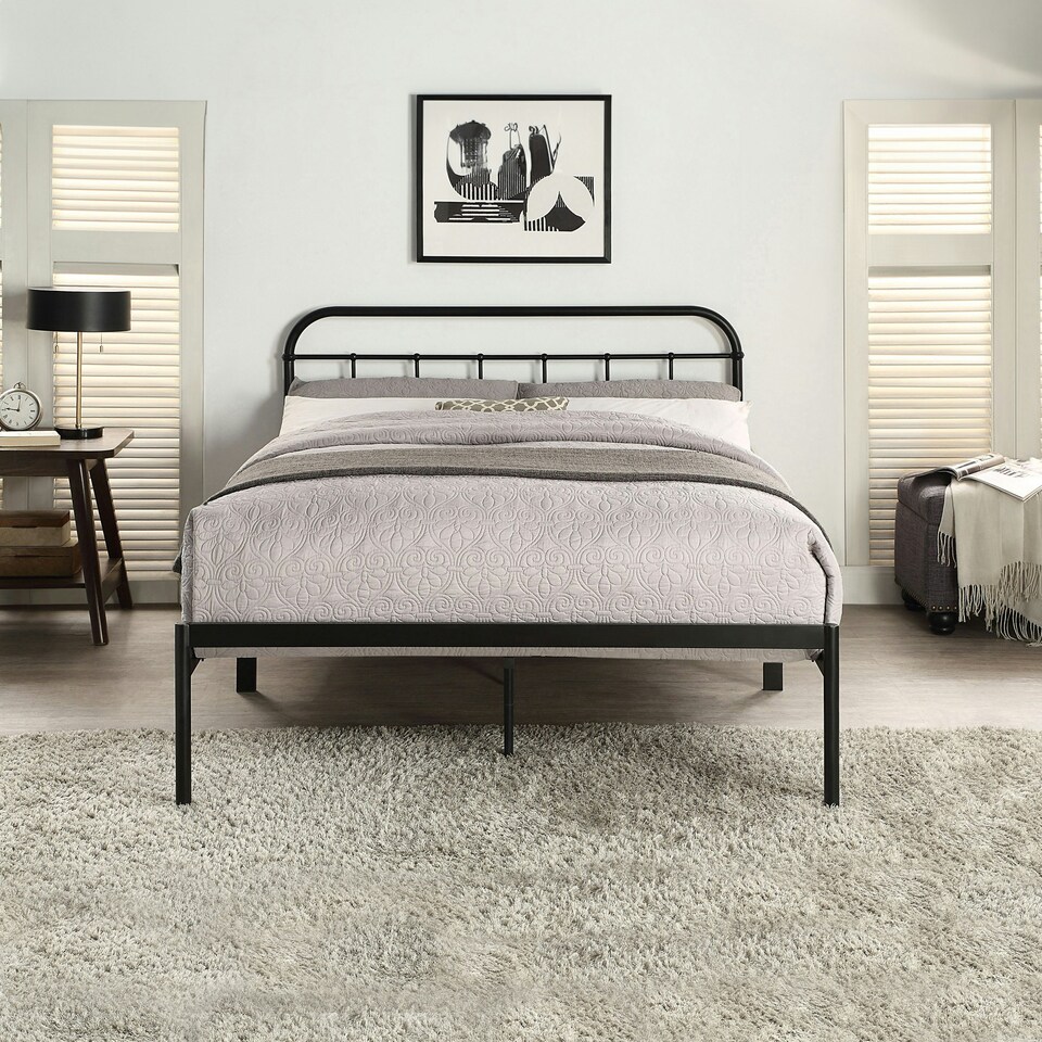 image 1 of Aldbury Modern Traditional Style Black Metal Bed Frame (Small Double) | Black | Black | Small Double