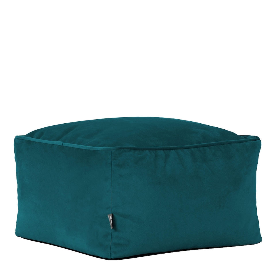 image 1 of Amara Velvet Bean Bag Pouffe Teal Green | Green | Teal Green | 1