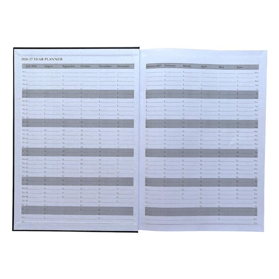 image 1 of Janrax 2026-2027 A4 Day Per Page Burgundy Academic Diary