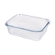 image 1 of Argon Tableware Optical Rectangular Glass Cake Dish - 20cm x 15cm | Clear | Clear | 20cm x 15cm