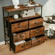 image 3 of COSTWAY 6 Drawers Dresser Organizer 2-Tier  Fabric Storage Brown
