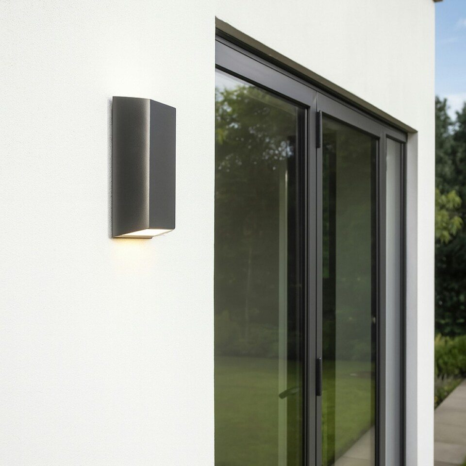 image 1 of CGC WILMA Dark Grey Rectangular Outdoor LED Wall Light Grey