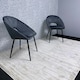 image 4 of Set of 2 Grey Velvet Dining Chair Modern Metal Legs for Living Room and Office Grey