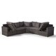 image 10 of Santorini L Shape Modular 5 Seat Rattan Corner Sofa Set With Daybed Ottoman, Large Coffee Table & 2 Stools Grey | Grey