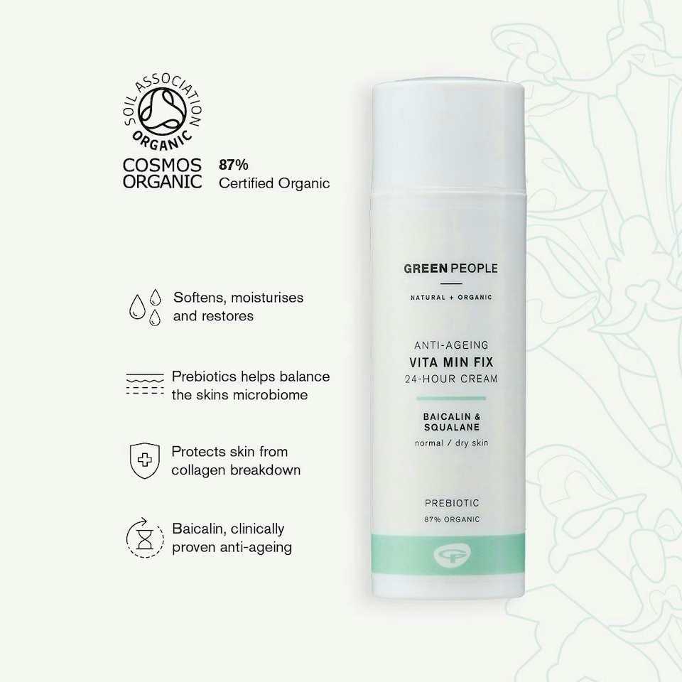 image 1 of Green People Vita Min Fix Moisturiser - 24-Hour Cream - With Squalane for Normal & Dry Skin - Paraben & Alcohol Free - Cruelty Free & Vegan, 50ml