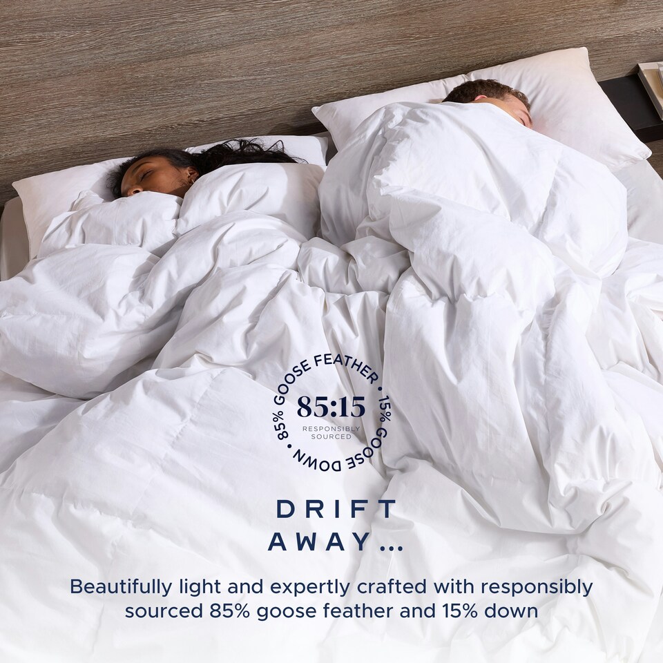 image 1 of Snuggledown Goose Feather & Down All Season Duvet, 13.5 Tog, Single White