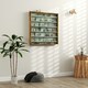 image 2 of HOMCOM 7-Tier Wall Display Cabinet w/ Shelves Glass Doors, Rustic Brown Brown
