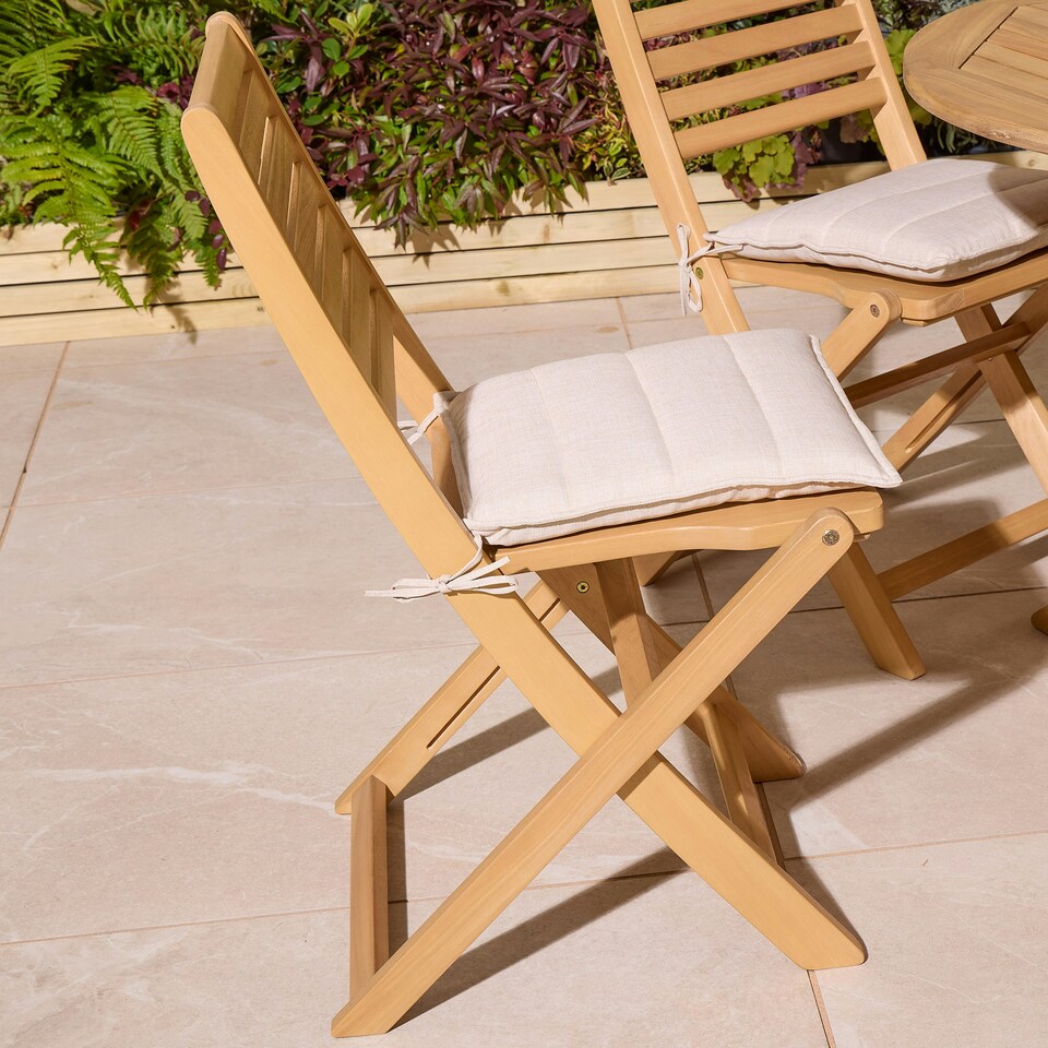 image 1 of Rowlinson Ashdown Folding 6 Seat Round Dining Set with Cushions N/A | Natural