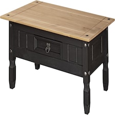 Corona Coffee Table Black 1 Drawer Solid Mexican Pine