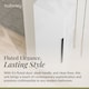image 4 of Balterley Fluted Front Wall Hung Single Door Tall Bathroom Storage Unit, Handle | White | Satin White