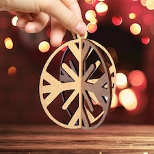 Snowflake 3D Round Hanging Christmas Ornament Decoration