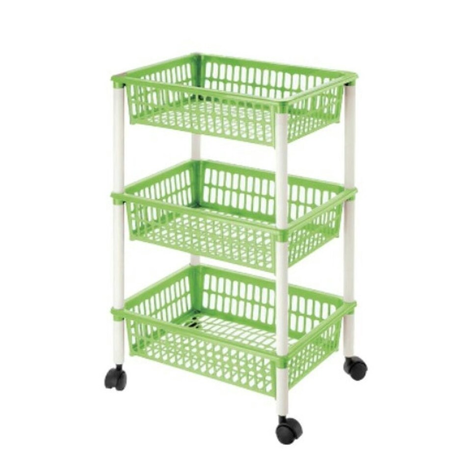 image 1 of Vegetable trolley Tontarelli Mito 3 Plastic Green 40 x 29 x 62 cm (12 Units) N/A