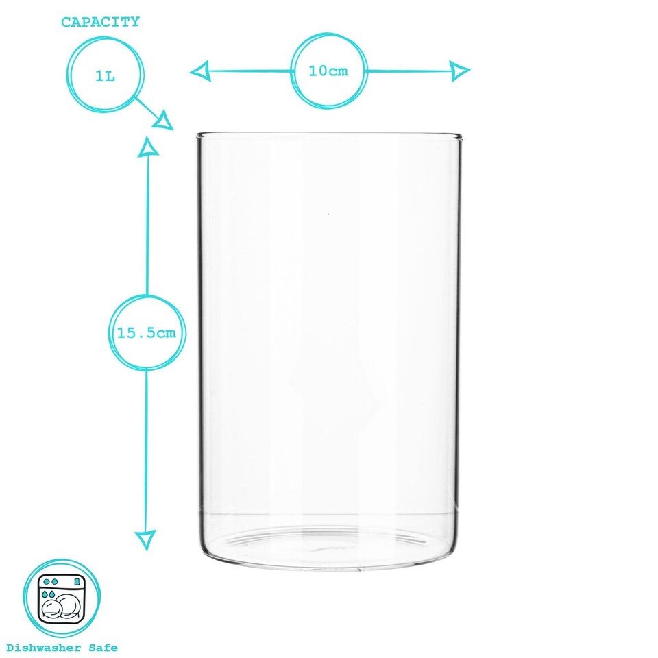 image 1 of Argon Tableware Glass Storage Jar Set - Wooden Lids - Modern Round Scandi Organisation Container Glass Jar - 3 Sizes