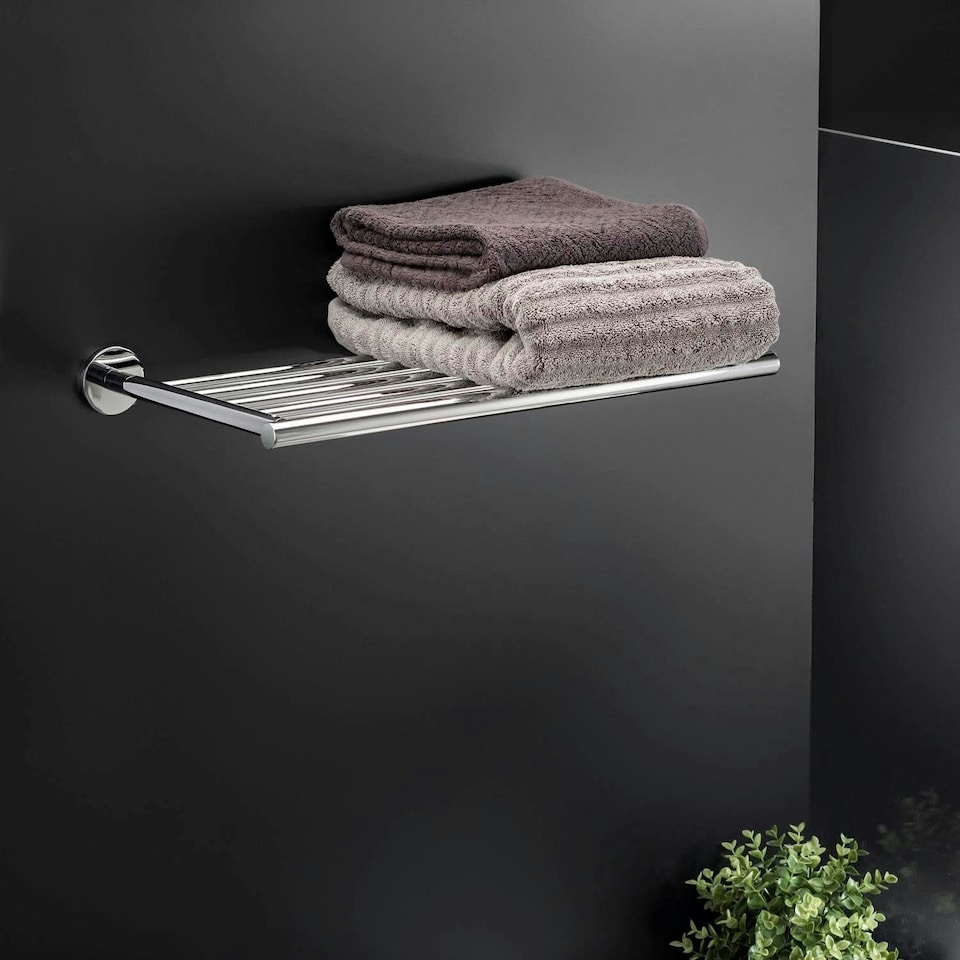 image 1 of Cosmic Wall Mounted Towel Rail with Chrome Stainless Steel Finish for Bathroom