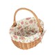 image 1 of Double Steamed Oval Shopping Basket With Rose Lining | Multi | Garden Rose | S
