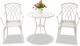 image 1 of Centurion Supports OSHOWA Luxurious Garden and Patio Table and 2 Large Chairs with Armrests Cast Aluminium Bistro Set - White