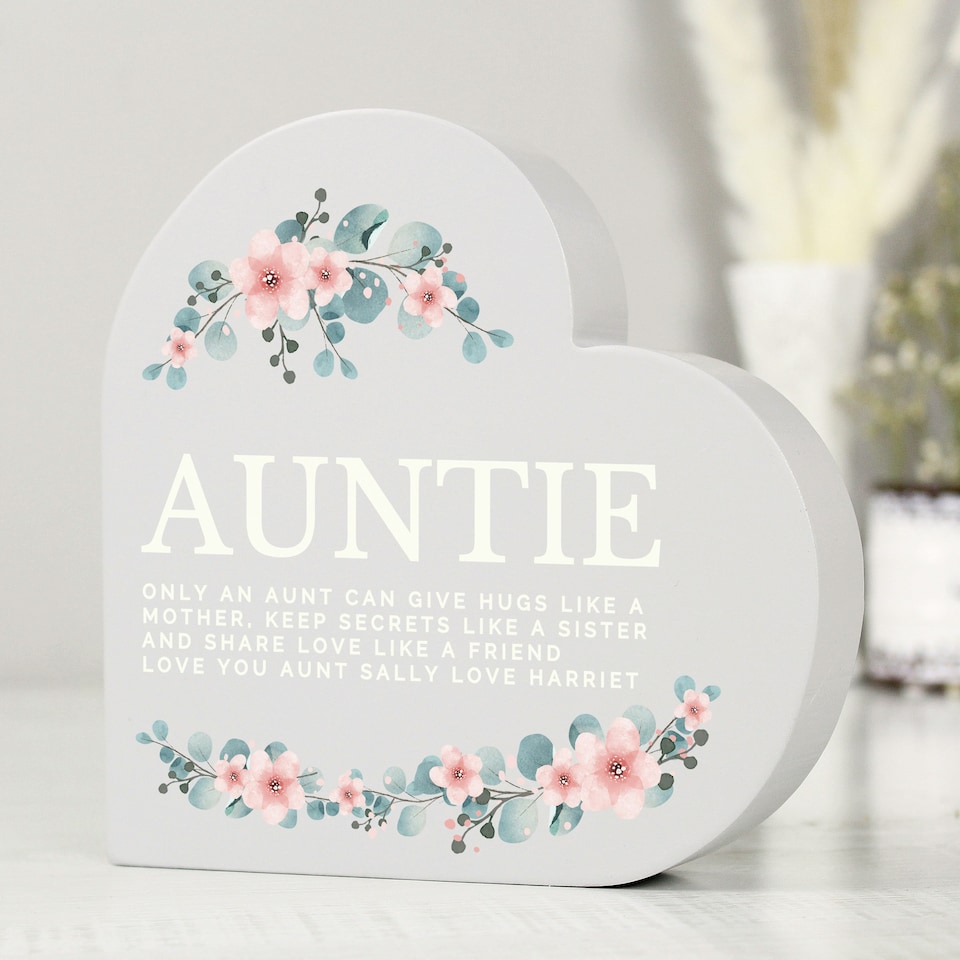 image 1 of Personalised Floral Free Standing Heart Ornament