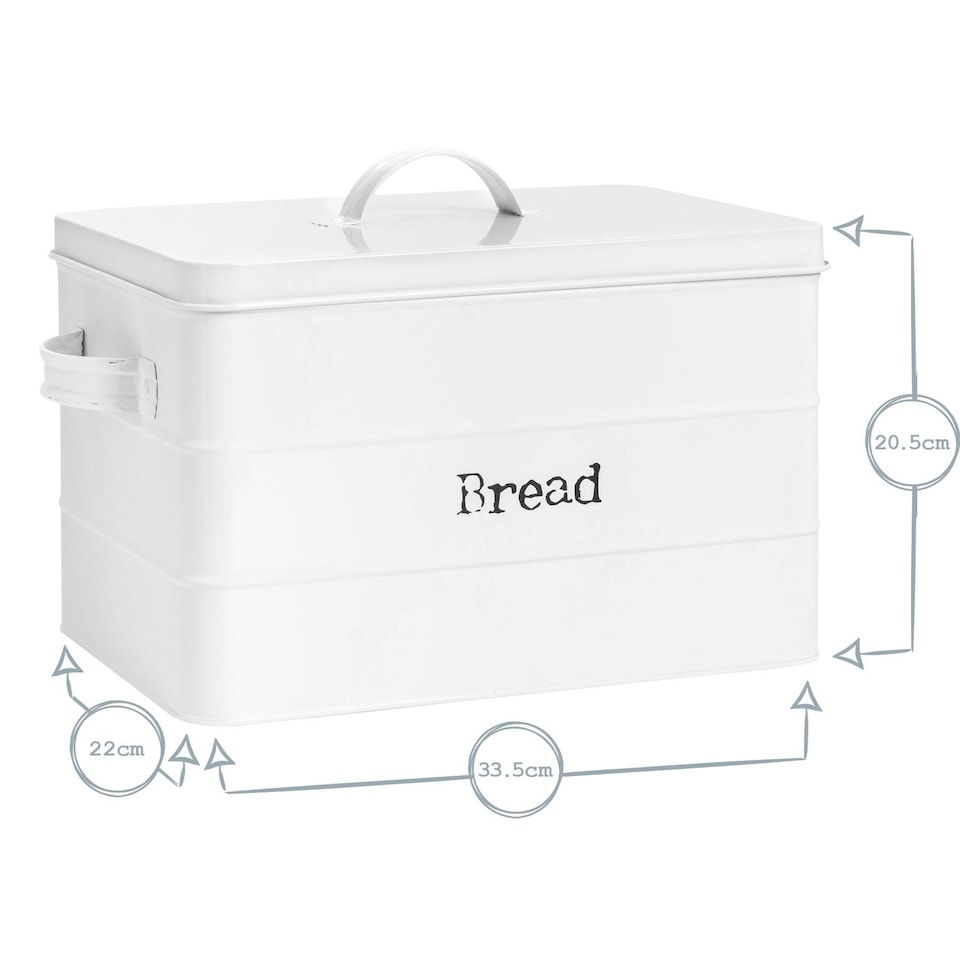 image 1 of Harbour Housewares 4 Piece Vintage Metal Kitchen Canisters Set - White