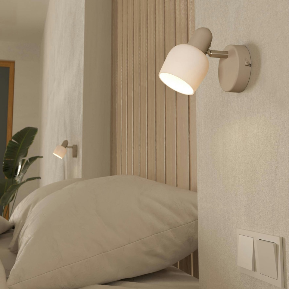 image 1 of EGLO Corato Sandy Steel/Glass Adjustable Single Spotlight