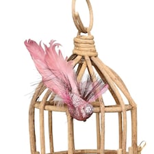 Decorative Pink Fantasy Bird With Clip - 15cm