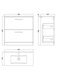 image 2 of Balterley Modern Bathroom 2 Soft Close Drawer & Minimalist Floor Standing Vanity Unit Basin | Grey | Satin Grey | 815 x 800 x 390mm