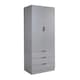 image 10 of Phoenix Wardrobe 2 Door 3 Drawers Bedroom Home Furniture Clothing Storage Shelf | Grey