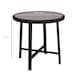 image 5 of Outsunny Round Small Garden Table, 50.5cm Outdoor Side Table with SPC Tabletop, Metal Frame and Anti-slip Foot Pads for Garden, Balcony, Grey Wood Effect | Grey | Grey
