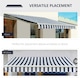 image 4 of Outsunny Garden Sun Shade Canopy Retractable Awning, 3 x 2.5m, Blue and White Blue