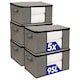image 1 of Harbour Housewares Clothes Storage Bags with Lid - 95 Litre - Grey - Pack of 5