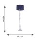 image 2 of ValueLights Victoria Grey Wood Floor Lamp Navy Blue Shade | Grey | Navy