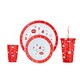 image 1 of Christmas 3 Pack Dinnerware Set with Straw Sipper 500ml