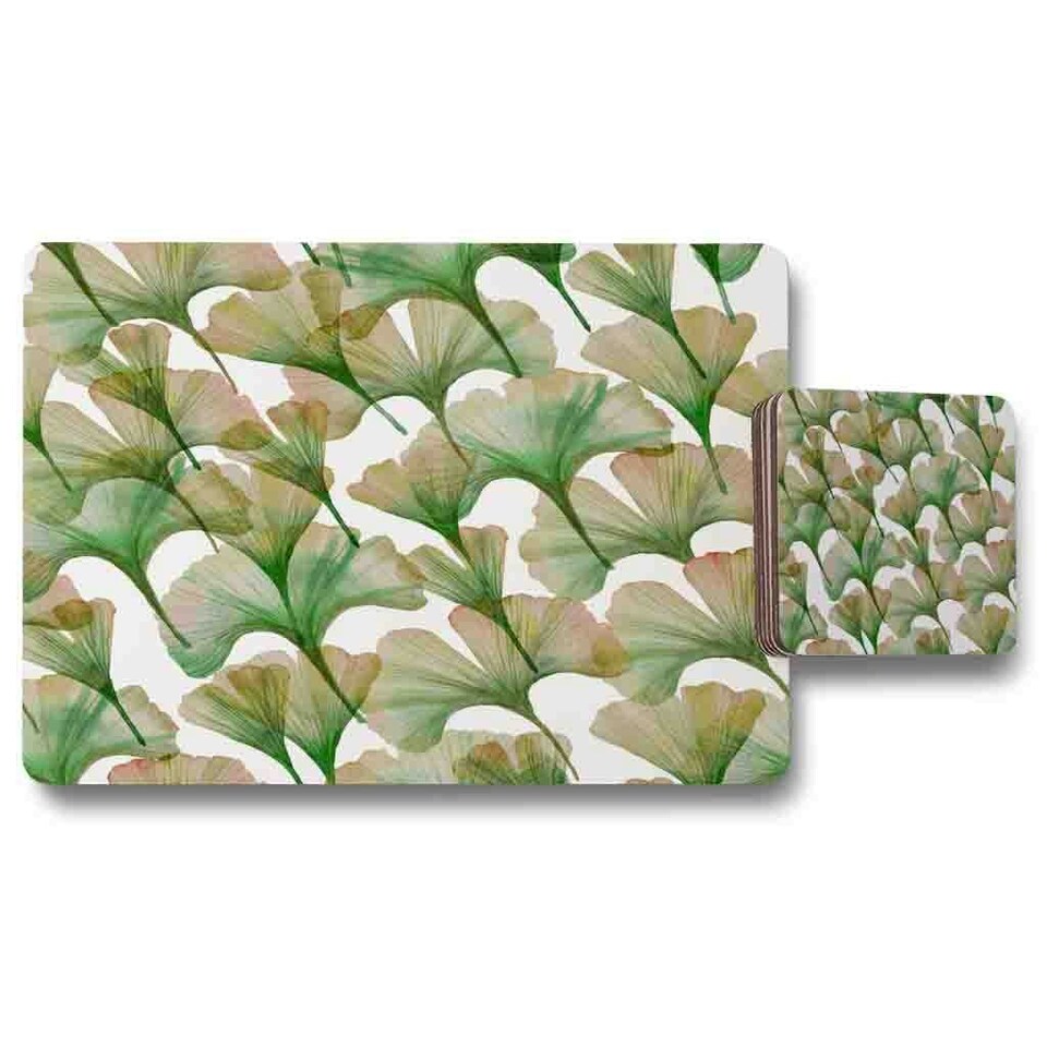 Ginkgo biloba Placemat & Coaster Set