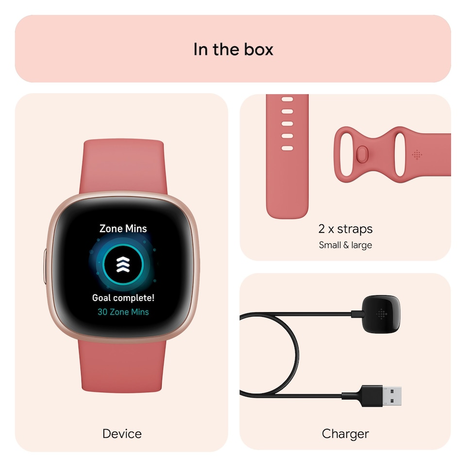image 1 of Fitbit Versa 4 - Pink Sand / Copper Rose
