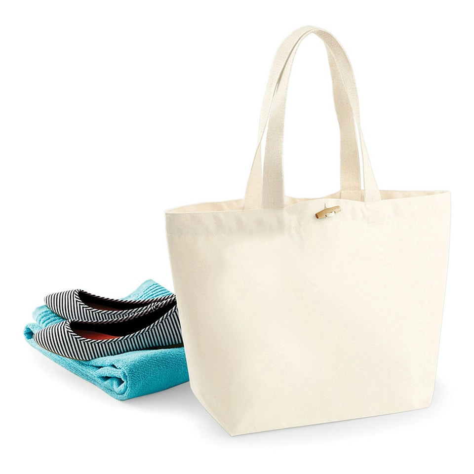 image 1 of Westford Mill Organic Marina Tote Shopping Bag (20L) - Natural - One Size Cream