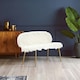 image 1 of Interiors By Premier Stylish Sofa With Gold Finish Legs, Crisp White Seat 2 Seater Sofa For Bedroom, Faux Fur Upholstered Couch White