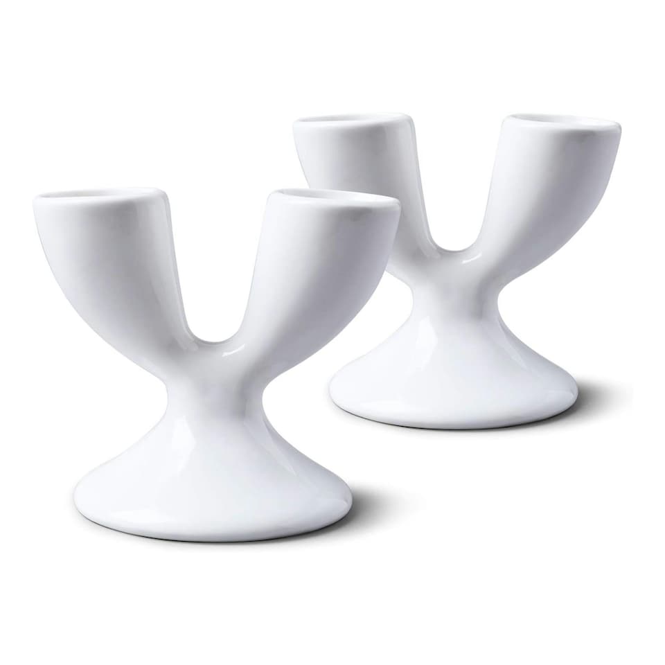image 1 of Wm Bartleet & Sons Porcelain Double Egg Cup, Set of 2
