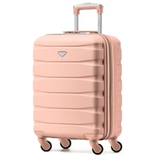 Flight Knight Cabin Suitcase 56x36x23cm - 30+ Airlines Approved - British Airways, EasyJet- Lightweight 4 Wheel Carry On Hard Shell Hand Luggage Pink | Rose | Cabin Bag