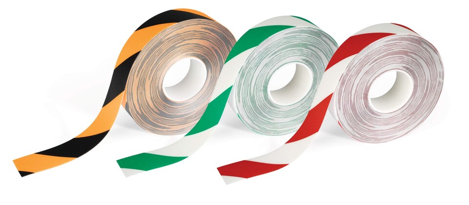image 1 of Durable DURALINE Safety Non-Slip Hazard Warning Tape | 50mm x 30m | Red/White | Red