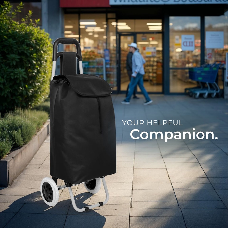image 1 of Shopping Trolley - folding, removable cover, smooth running wheels | Black | black | 20 x 35 x 50 cm | 1
