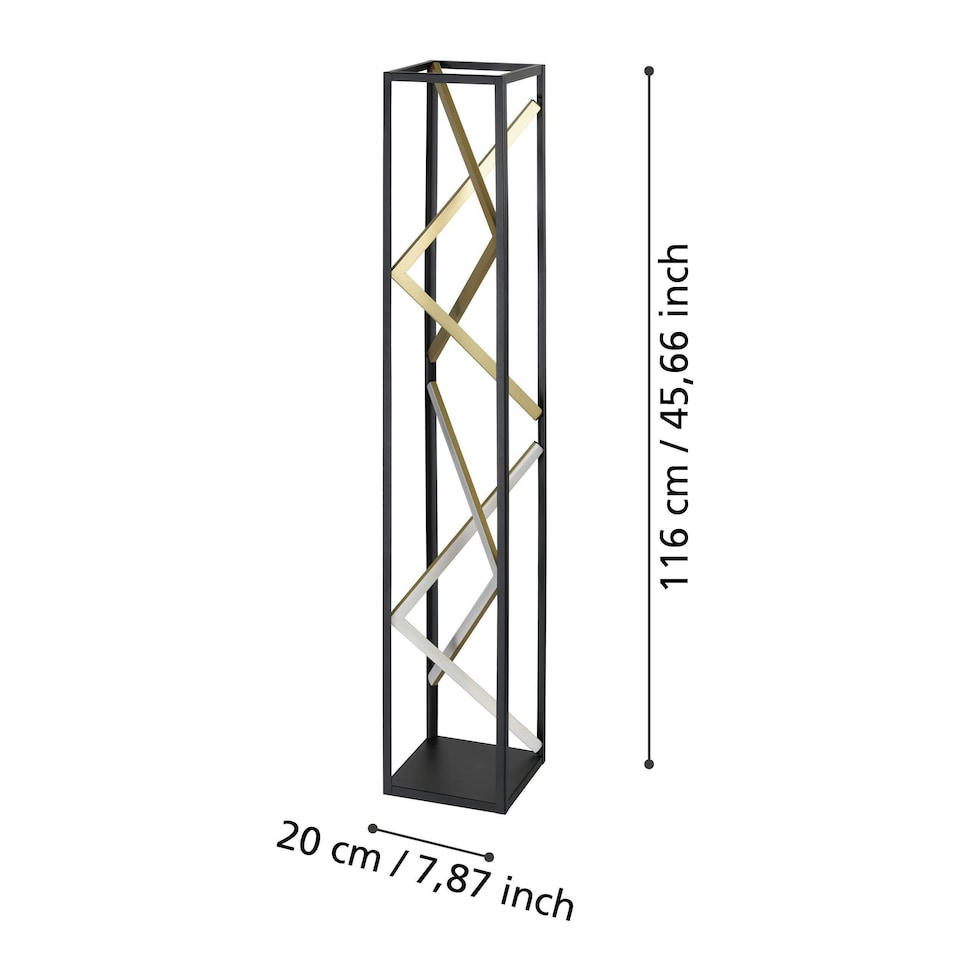 image 1 of Eglo Penela Black and Gold Floor Lamp