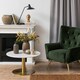 image 2 of Corby Round Coffee Table with White Marble Effect Top & Gold Base