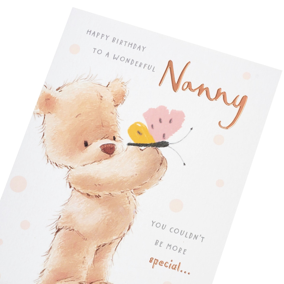 image 1 of UK Greetings | Birthday Card for Nanny | Happy Birthday Gifts | Her, Girls, Women | Cute Teddy Bear Design | With Envelope
