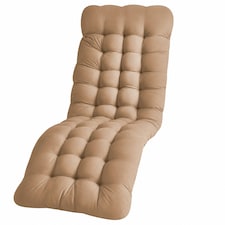 Groundlevel Extra Thick Soft Fill Full Length Garden Lounge Recliner Chair Cushion - Cushion Only | Brown | Mocha
