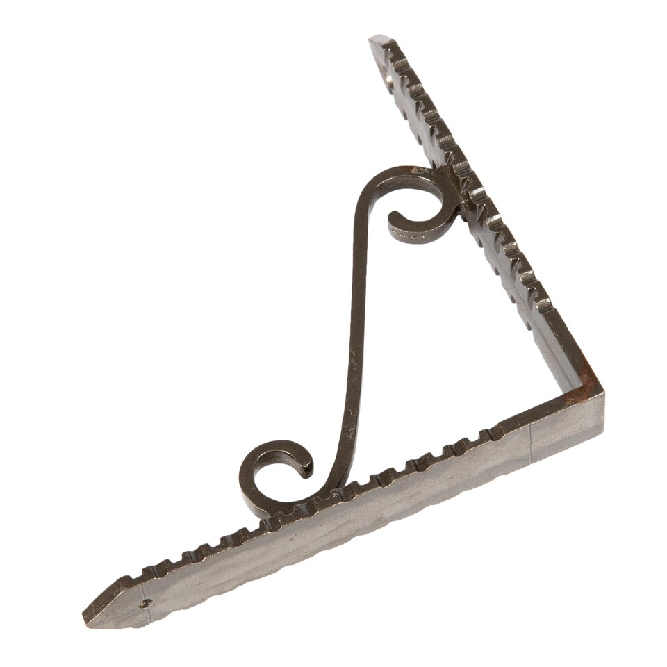 image 1 of Hammer & Tongs Notched Scroll Iron Shelf Bracket - D150mm - Raw