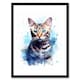 image 1 of Cat Bengal Watercolour Pet Portrait Home Decor Black Framed Wall Art Print A4