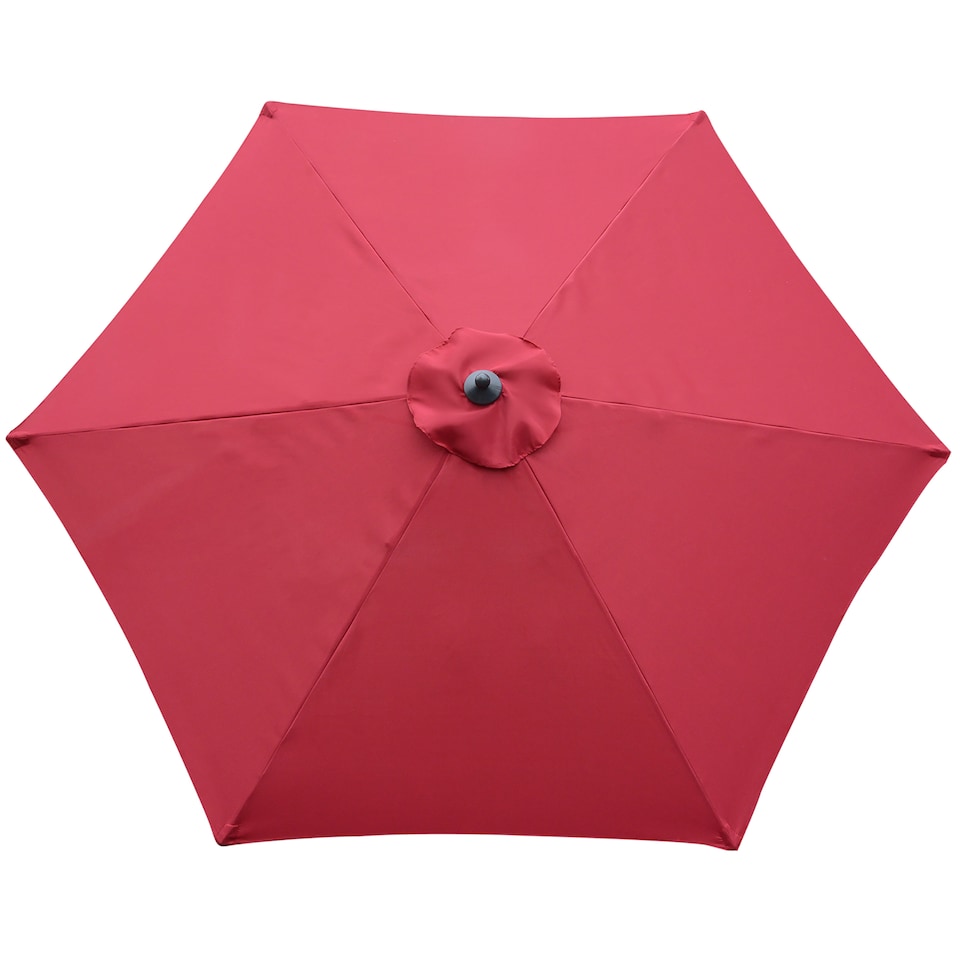 image 1 of Outsunny 2.8m Garden Parasol Umbrella, Round Outdoor Market Table Umbrella Sun Shade Canopy, Wine Red