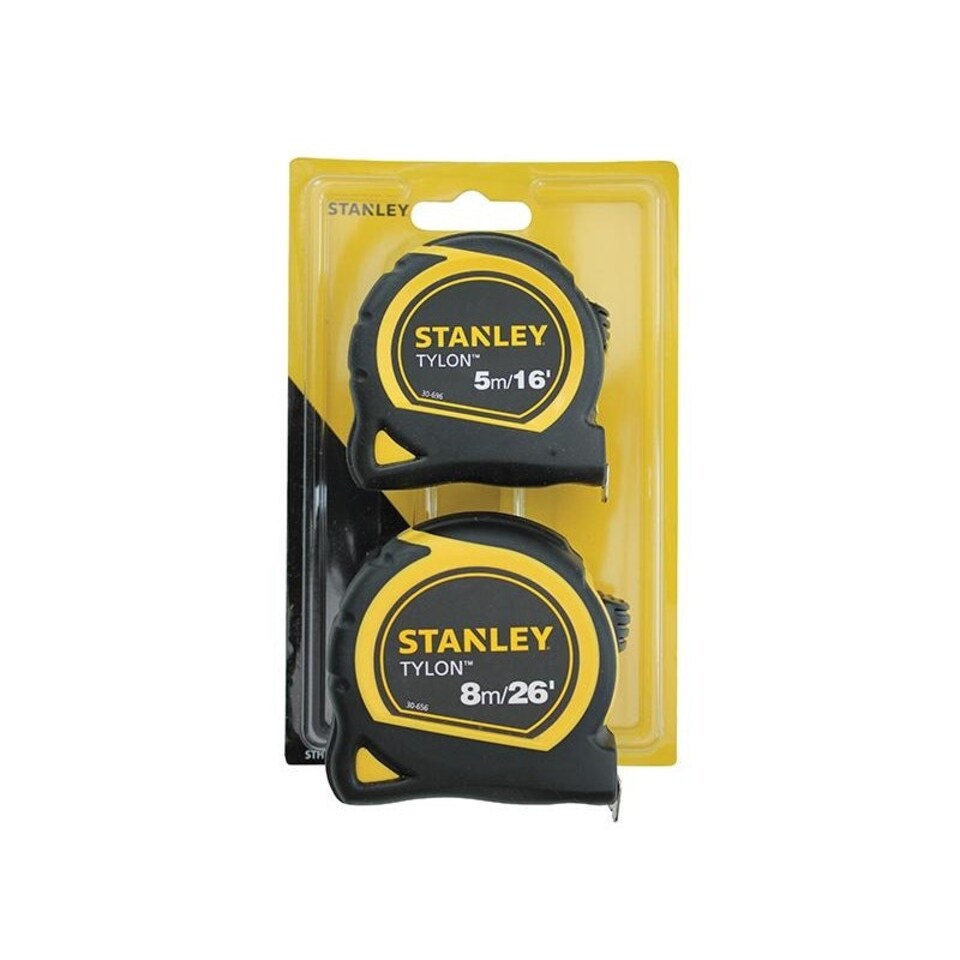 Stanley Hand Tools Tylon Pocket Tapes 5m/16ft + 8m/26ft (twin Pack) - Multi Colour - One Size