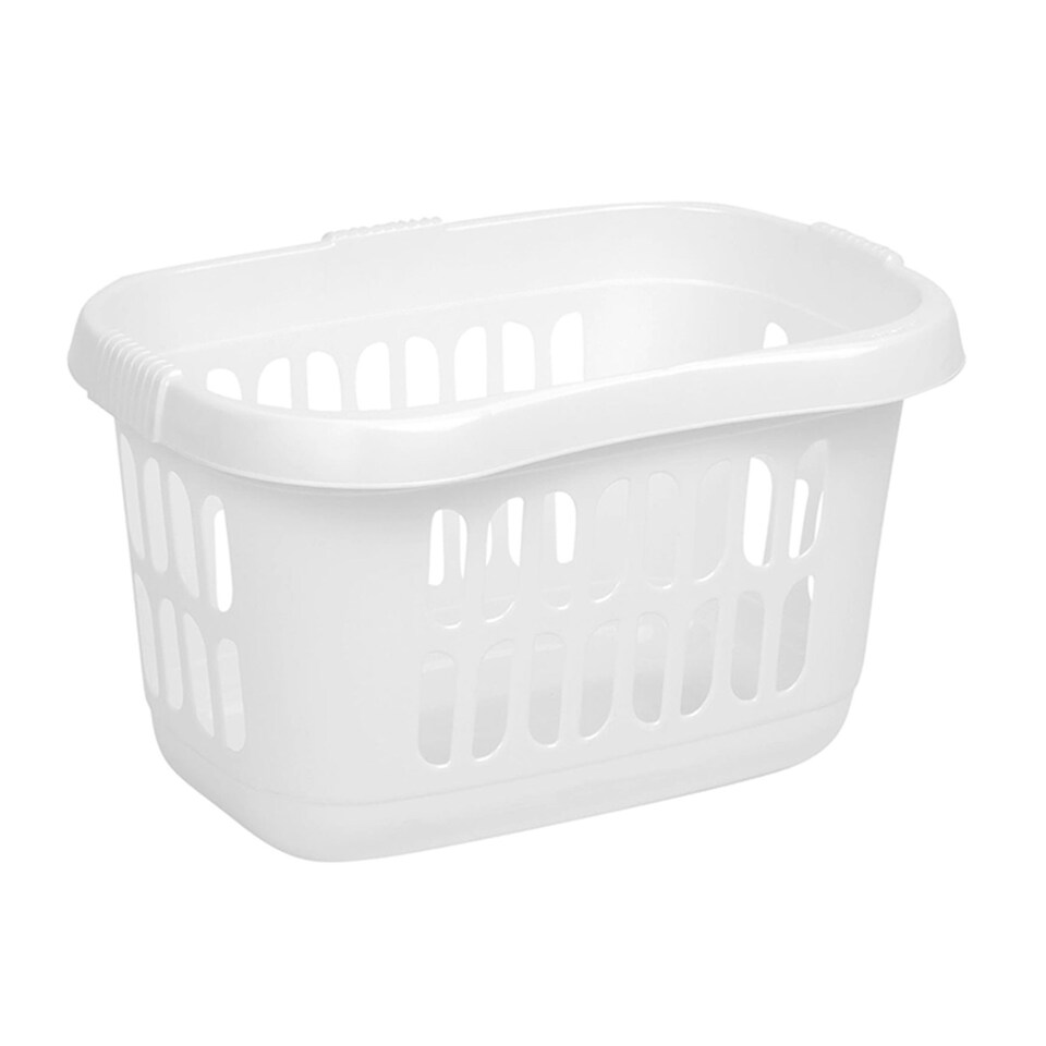 image 1 of 2 x Large Plastic Ice White Hipster Laundry Baskets For Laundry Rooms White