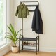 image 5 of Harbour Housewares Curved Steel Coat Rack with Shoe Storage Bench - Coat Rack Coat Stand Hat Stand Hooks Shoe Storage Clothing Rail Unit S