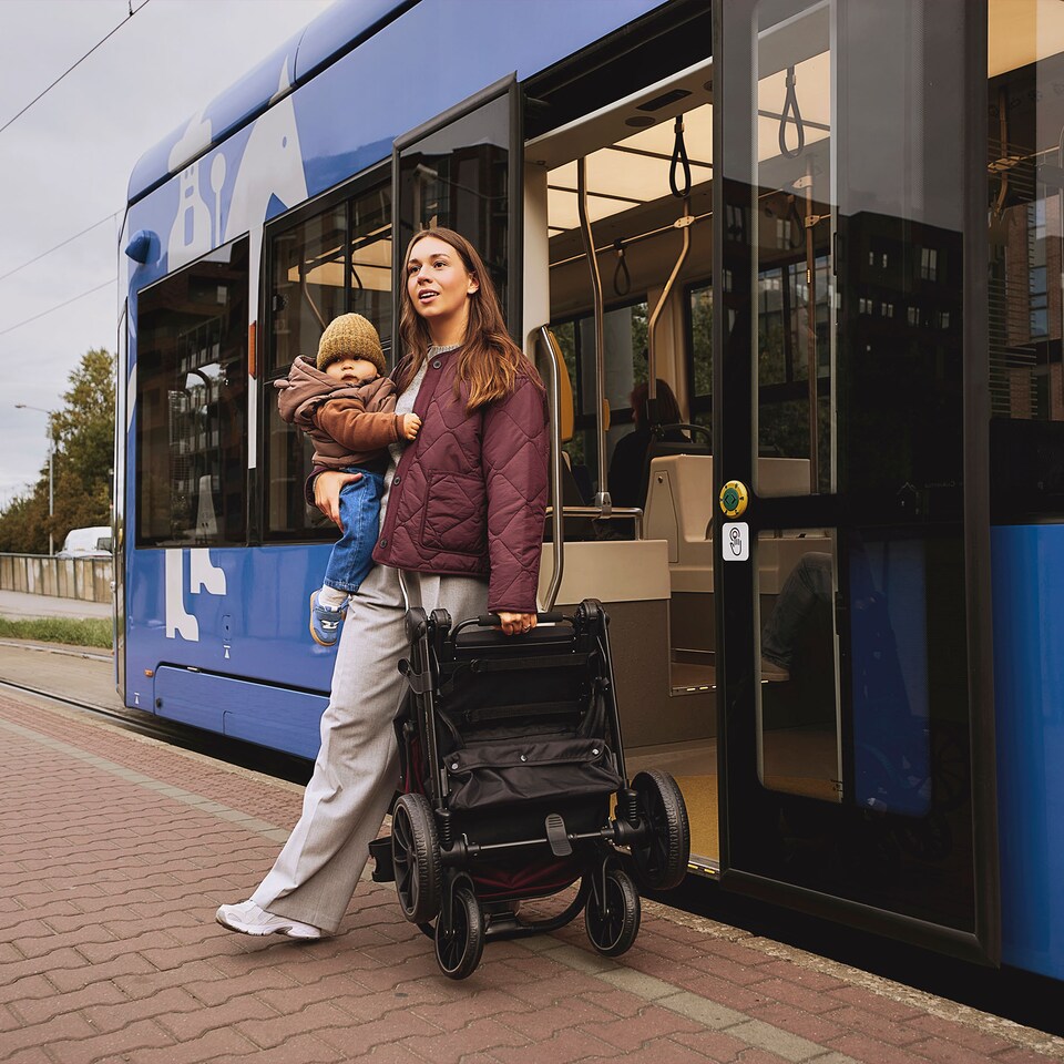 image 1 of Kinderkraft GRANDE 2 Stroller | Red | Dark Ruby